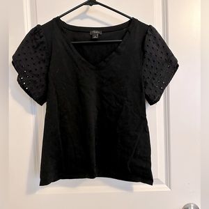 Black stretchy top with sleeves